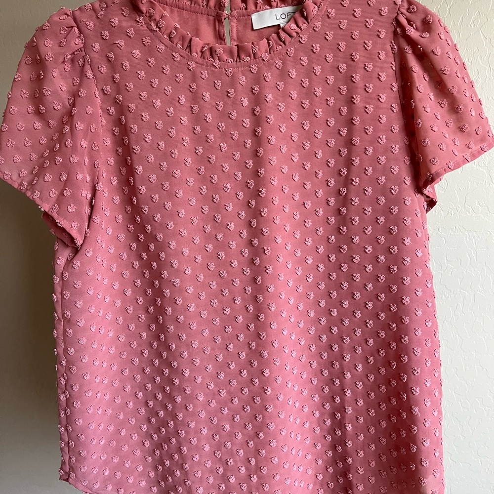 LOFT Pink Textured Blouse